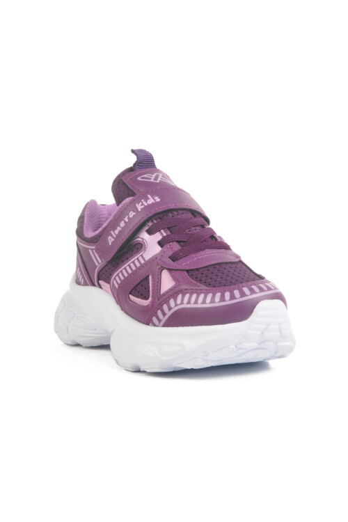 Purple Velcro Mesh Girls Sneakers 1500 P