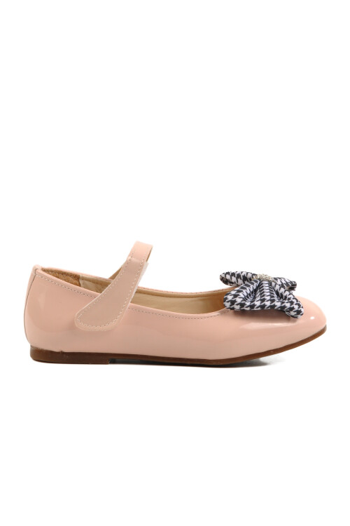 Powder Patent Leather Girls Bow Ribbon Ballerinas 180 P