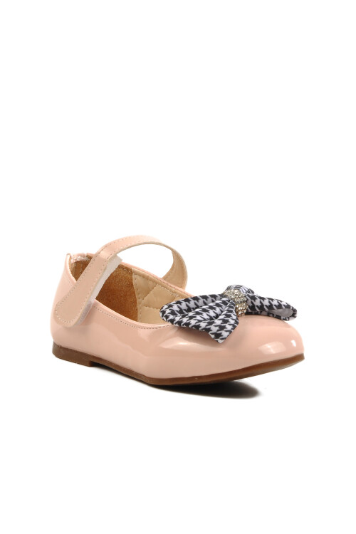 Powder Patent Leather Girls Bow Ribbon Ballerinas 180 P