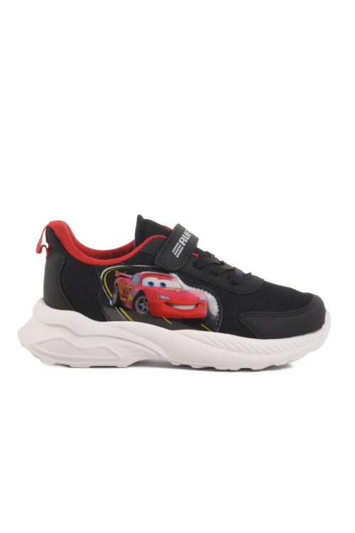 Black White Velcro Mesh Unisex Kids Sneakers Ruffon F