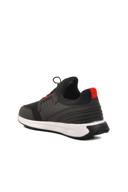 Siyah Beyaz Fileli Kilit Bağcıklı Erkek Spor Ayakkabı Canis M