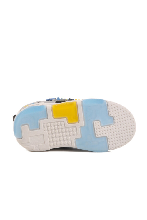 White Velcro Mesh Lighted Boys Sneakers Legos B
