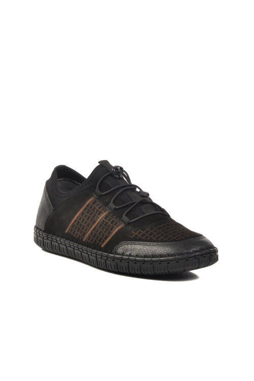 Black Genuine Leather Mens Casual Shoes A-361 M