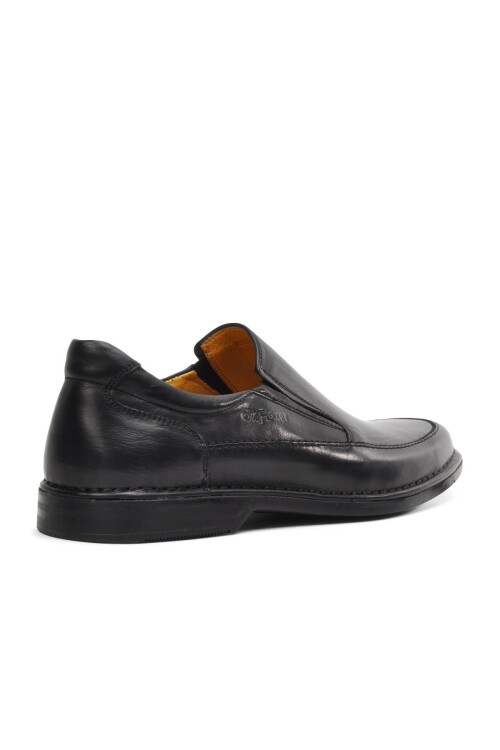 Black Genuine Leather Orthopedic Mens Casual Shoes 061603 M