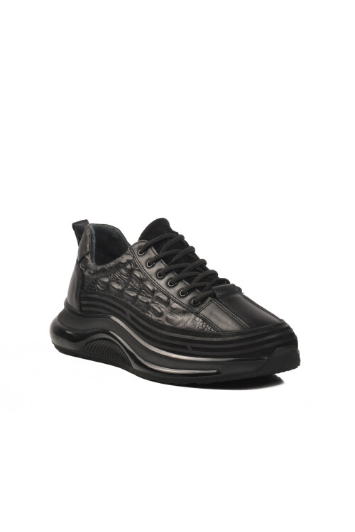 Black Genuine Leather Mens Casual Shoes 1004 M