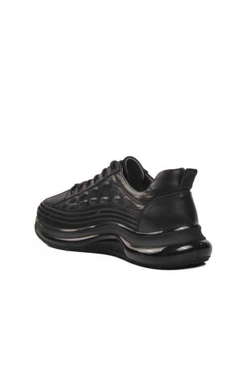 Black Genuine Leather Mens Casual Shoes 1004 M