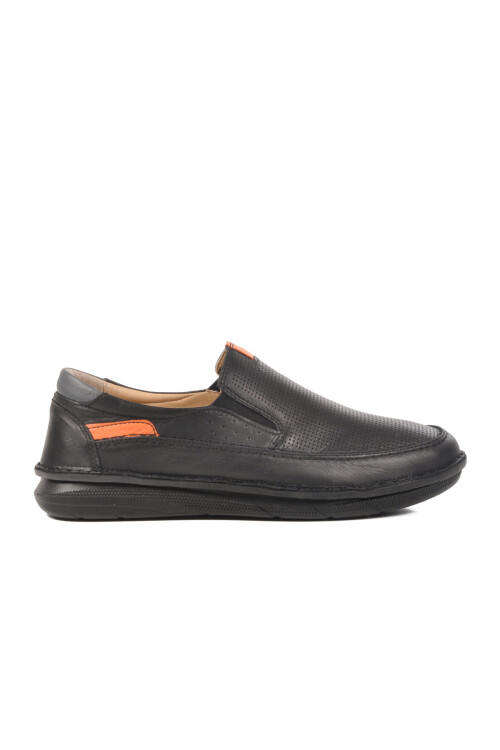 Black Genuine Leather Mens Casual Shoes 2628 M