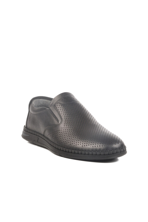 Siyah Hakiki Deri Erkek Casual Ayakkabı LO0419-106 M