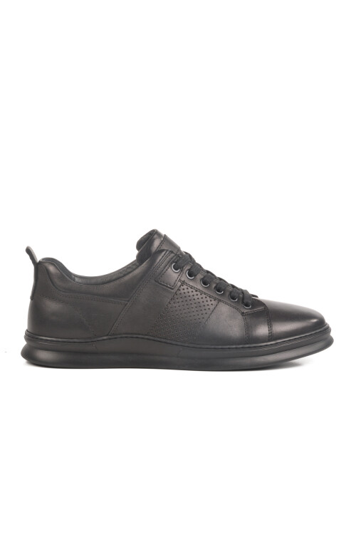 Black Genuine Leather Mens Casual Shoes LO0875-2272 M