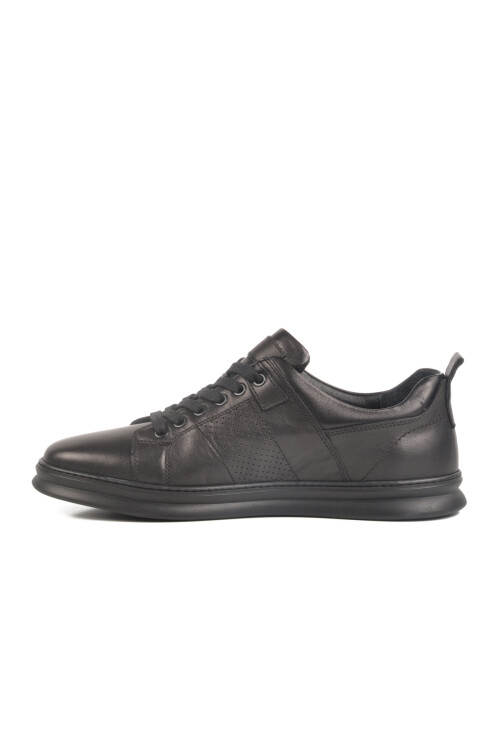 Black Genuine Leather Mens Casual Shoes LO0875-2272 M