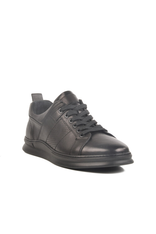 Black Genuine Leather Mens Casual Shoes LO0875-2272 M