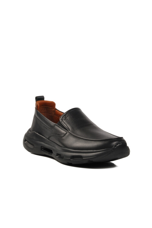 Black Genuine Leather Mens Casual Shoes 152-21399 M