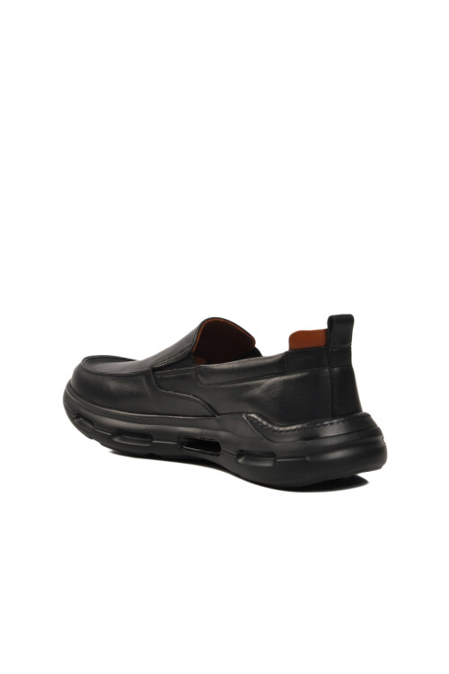 Black Genuine Leather Mens Casual Shoes 152-21399 M