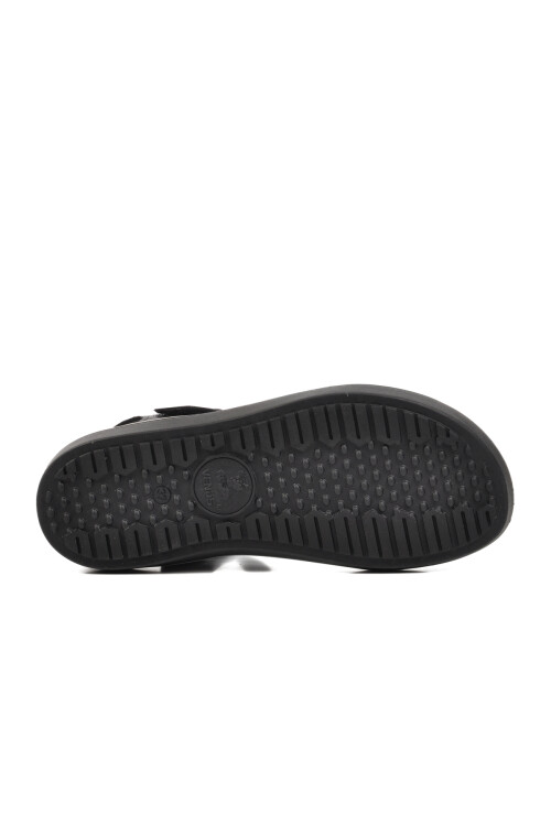 Siyah Hakiki Deri Kadın Düz Sandalet 202064Y Z