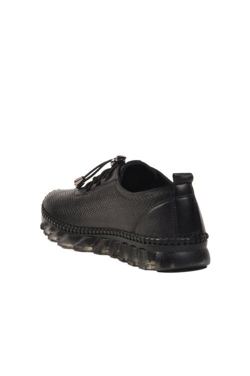 Black Genuine Leather Womens Casual Shoes 0003 Z