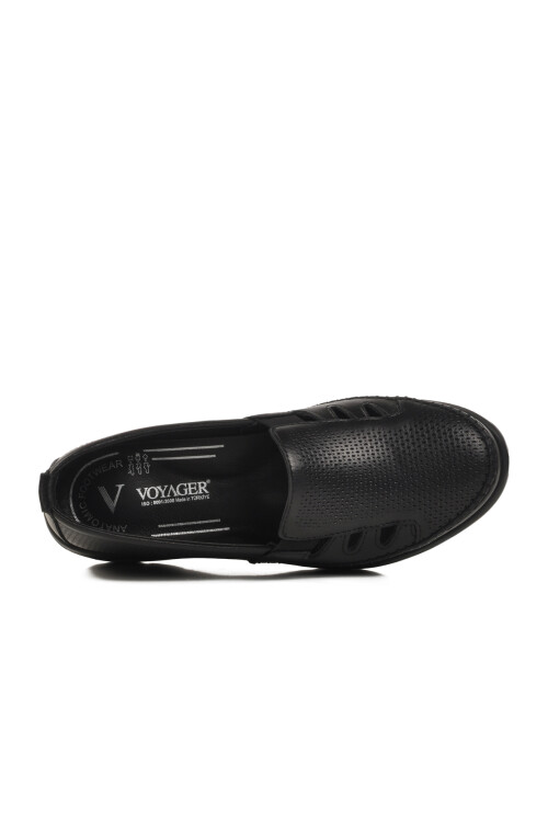 حذاء كاجوال نسائي تشريحي من الجلد الطبيعي باللون الأسود Z110 Z