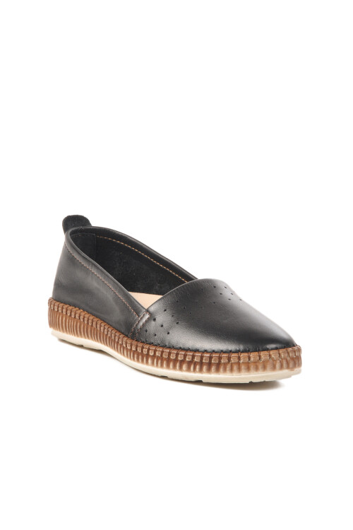 Black Genuine Leather Womens Casual Shoes 231747 Z