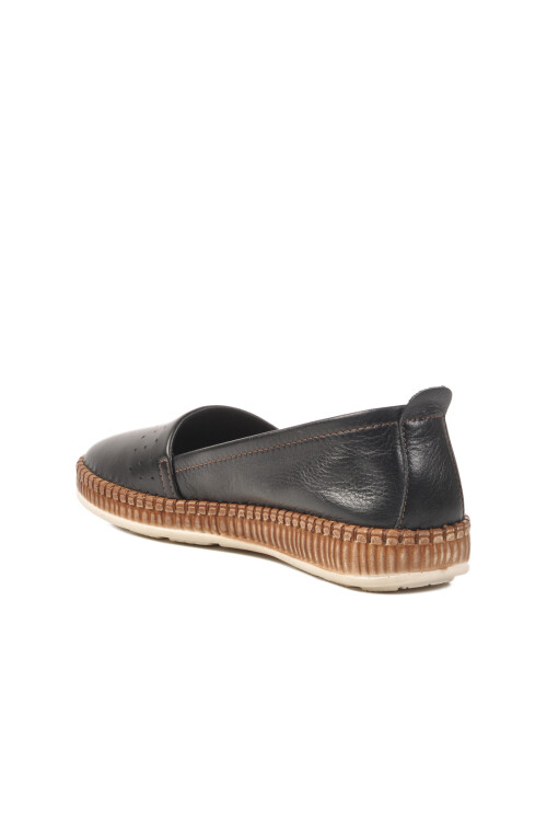 Black Genuine Leather Womens Casual Shoes 231747 Z