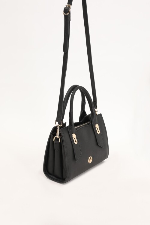 حقيبة يد وحقيبة كتف متعددة الأقسام باللون الأسود 930175