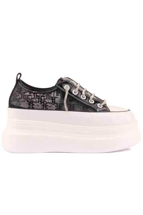 Black High Sole Womens Sneaker 24Y345-9 Z