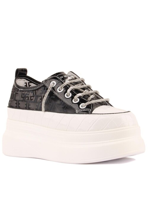 Black High Sole Womens Sneaker 24Y345-9 Z