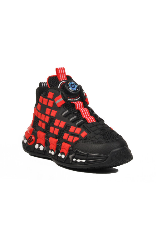 Red Fishnet Laced Ankle Boys Sneaker 1974 F