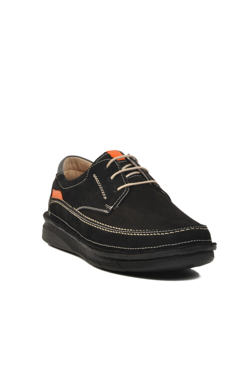 Black Nubuck Genuine Leather Mens Casual Shoes 2627 M