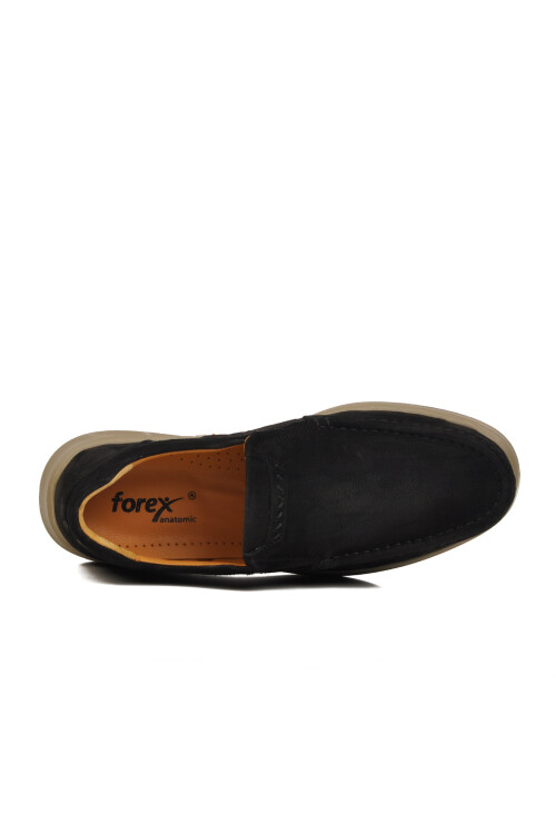 حذاء كاجوال رجالي من الجلد الطبيعي تشريحي باللون الأسود من نوبوك مقاس 708 M
