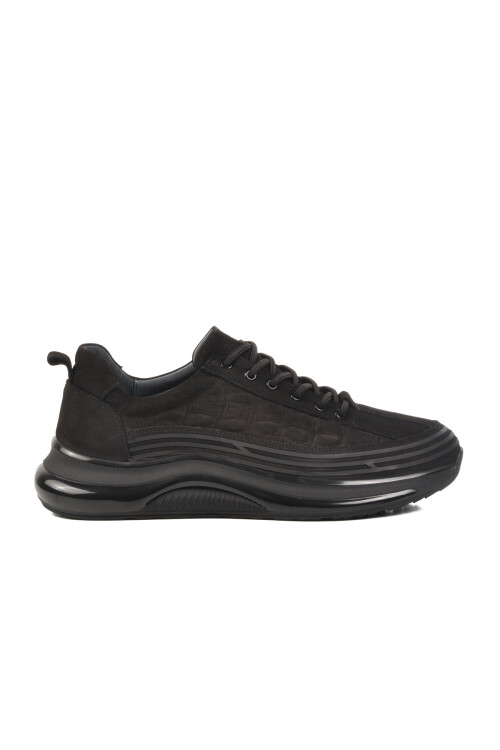 Black Nubuck Genuine Leather Mens Sneaker 1004 M