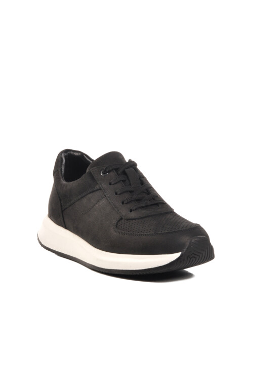 Siyah Nubuk Hakiki Deri Erkek Casual Ayakkabı Vadoo M