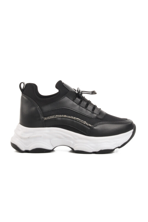 Siyah Yüksek Taban Kadın Sneaker 6064 Z