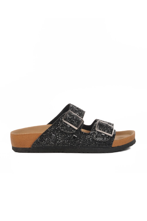 نعال نسائية خفيفة الوزن مطرزة بالحجر الأسود PC-7552 Z