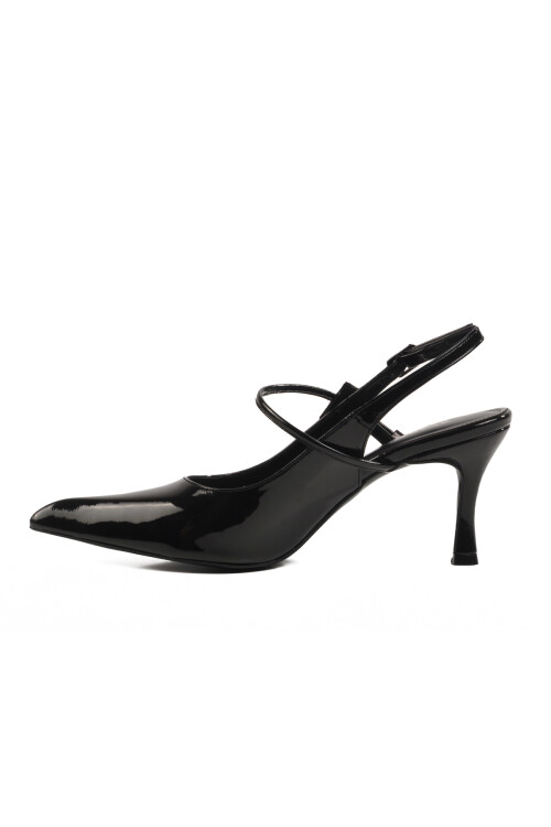 Black Thin Heeled Womens Evening Shoes 658228 Z
