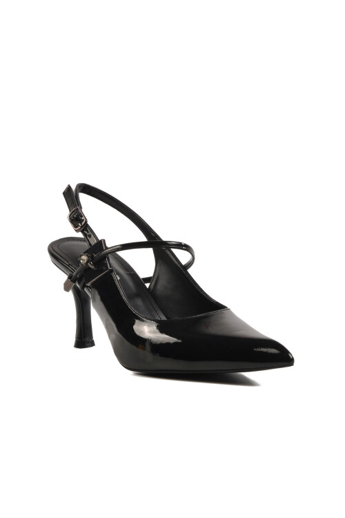 Black Thin Heeled Womens Evening Shoes 658228 Z