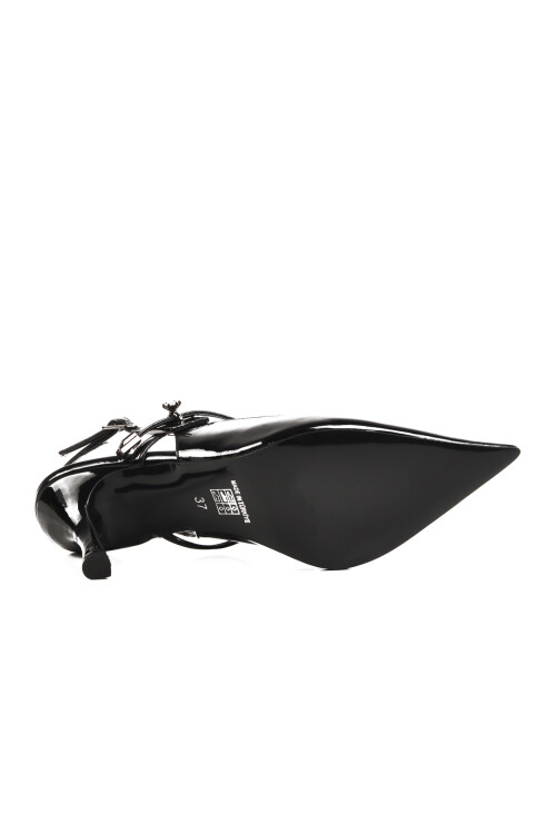 Black Thin Heeled Womens Evening Shoes 658228 Z