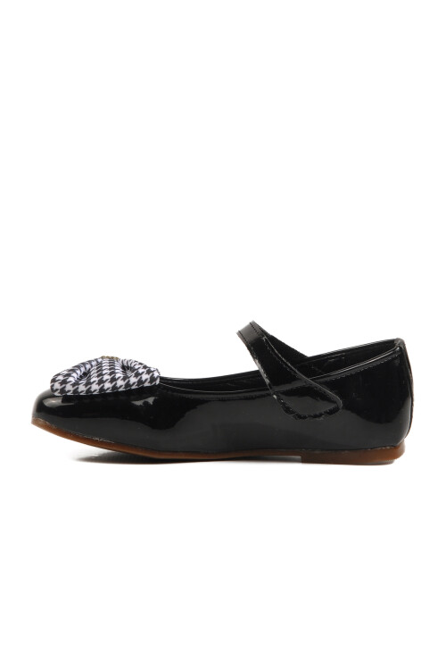 Black Patent Leather Girls Bow Ribbon Ballerina Flats 180 P