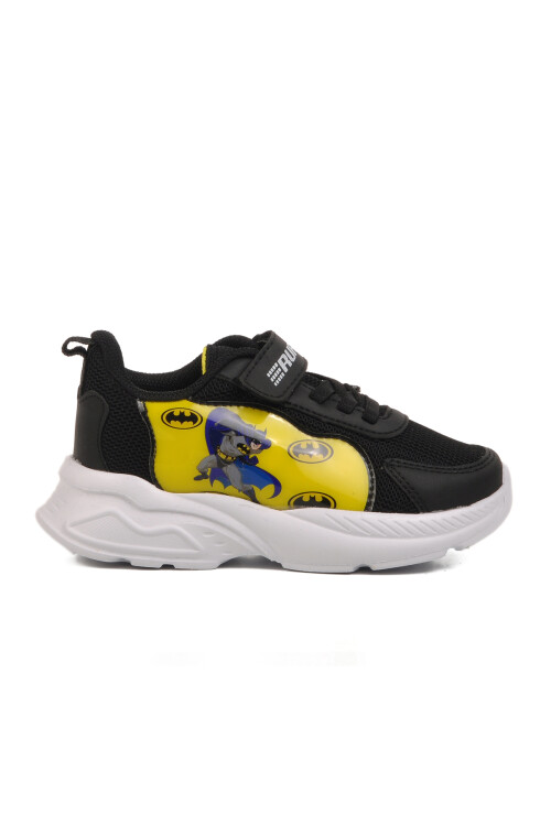 Black Yellow Mesh Velcro Boys Sneakers Ruffon P