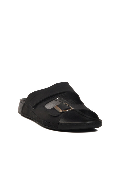 Black Double-Strap Lightweight Mens Slippers 80-004 M