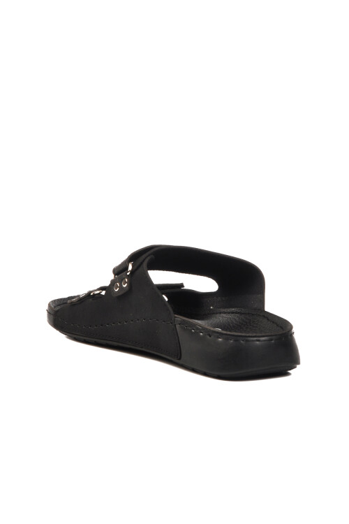 Black Double-Strap Lightweight Mens Slippers 80-012 M