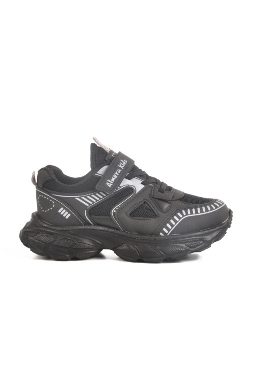 Black Velcro Mesh Unisex Childrens Sports Shoes 1500 F