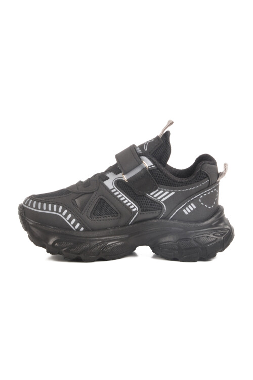 Black Velcro Mesh Unisex Kids Sneakers 1500 P