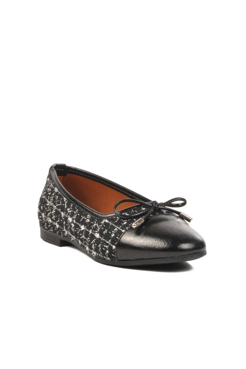 حذاء باليرينا نسائي أسود خفيف الوزن ذو نعل رفيع B-39 Z