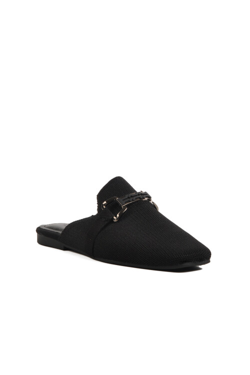 AyakmodBlack Knit Light Thin Sole Closed Front Women's Slippers 277132 Z