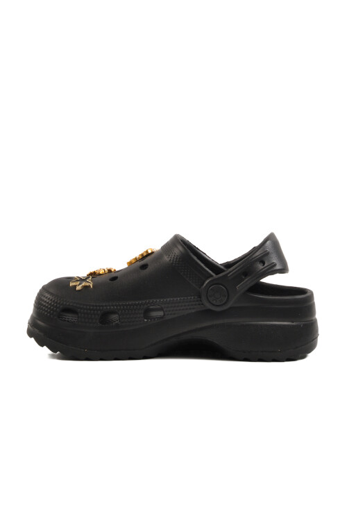 Black Lightweight Girls Sabo Slippers 205 F