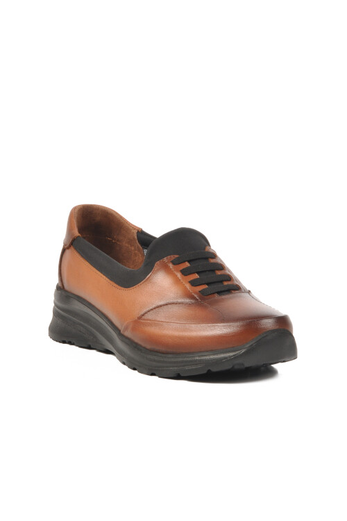 Tan Genuine Leather Womens Casual Shoes 0044 Z