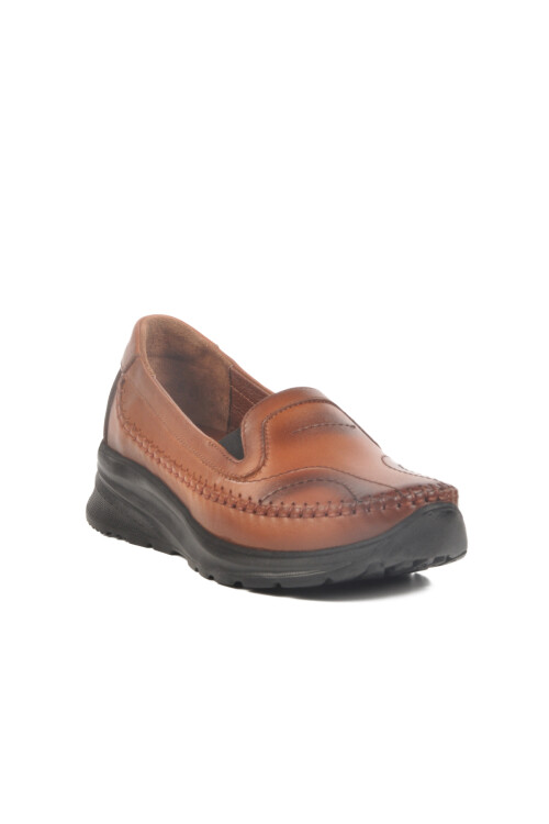 Tan Genuine Leather Womens Casual Shoes 0023 Z