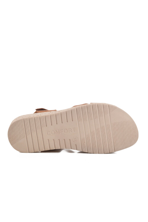 Tan Genuine Leather Womens Sandals 9216 Z