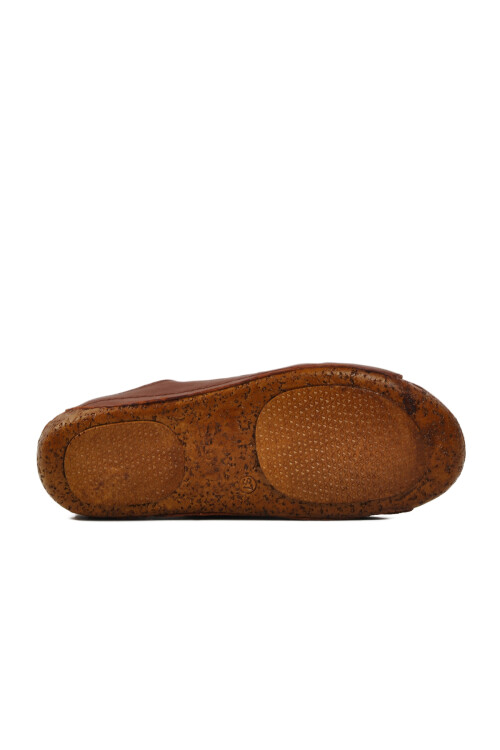 Tan Genuine Leather Womens Slippers 001 Z