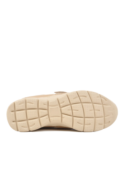 Bej Hakiki Deri Cırtlı Anatomik Kadın Casual Ayakkabı 2504 Z