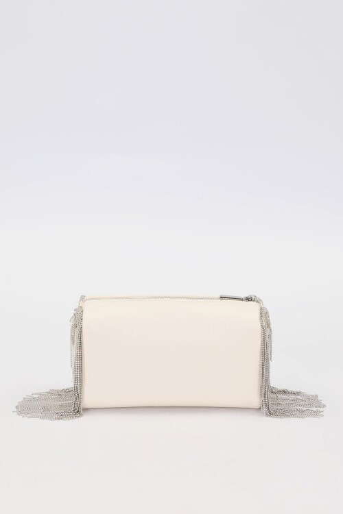 Bej Püskül Zincir Detaylı Omuz Çantası 930425